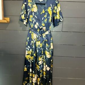 Baltic Born Navy Floral Midi Dress